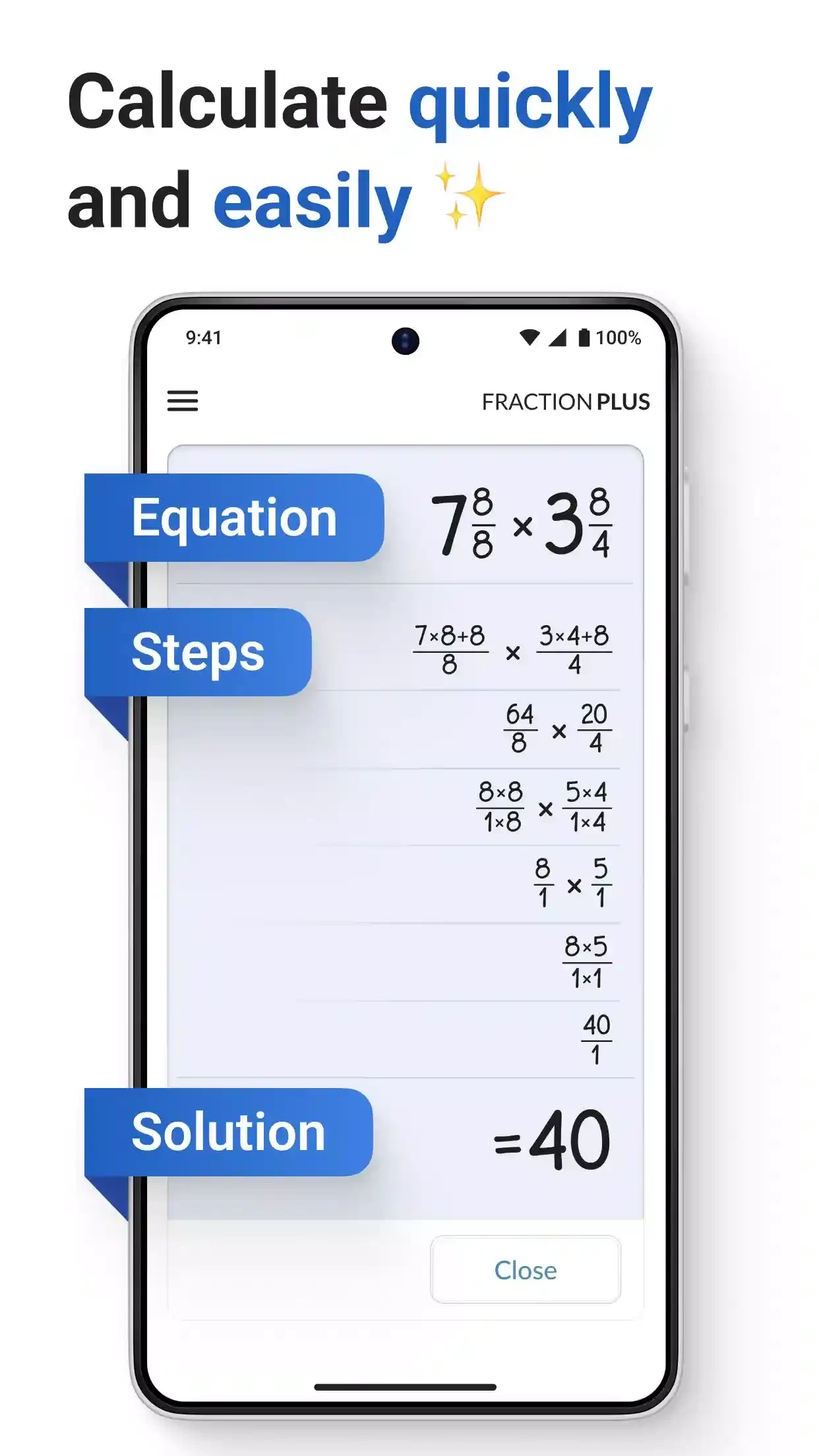 Fraction Calculator Plus — στιγμιότυπο οθόνης 3